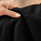 Aurora Tiered Mini Dress, Black, first-person fabric texture close-up
