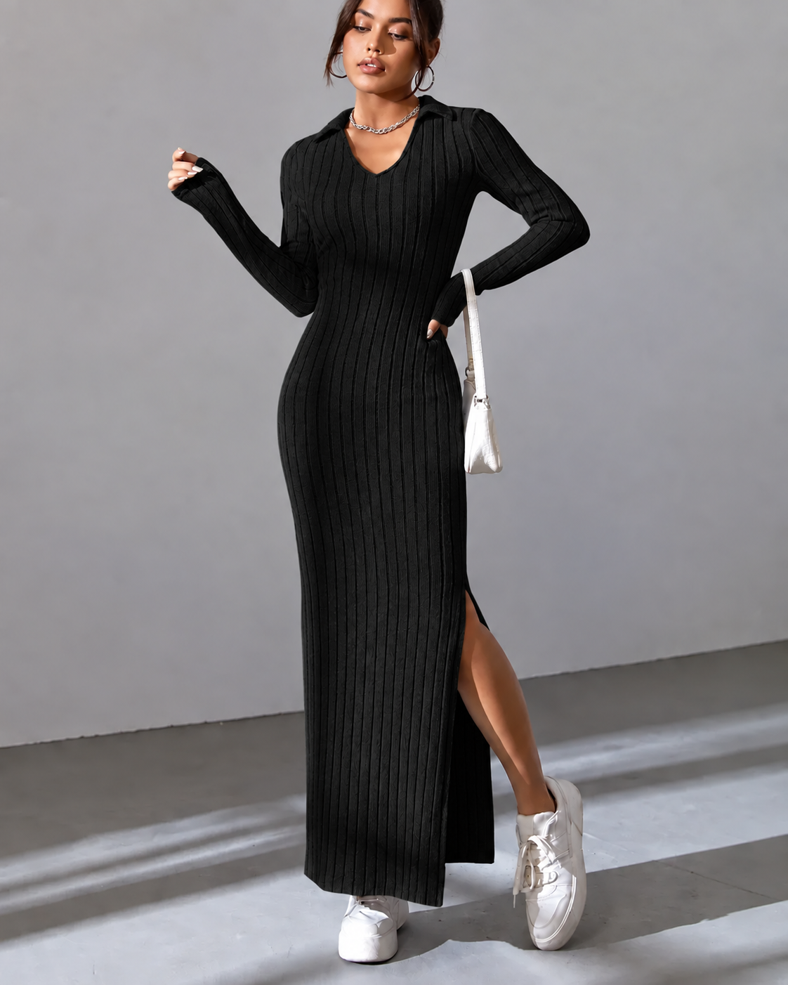 Sloane Ribbed Knit Maxi Dress