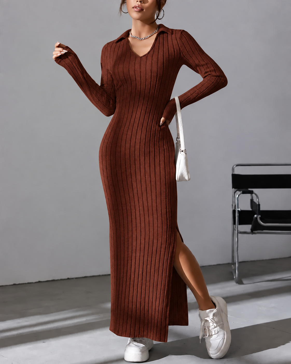 Sloane Ribbed Knit Maxi Dress
