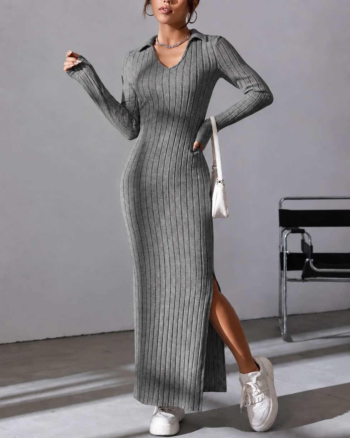 Sloane Ribbed Knit Maxi Dress