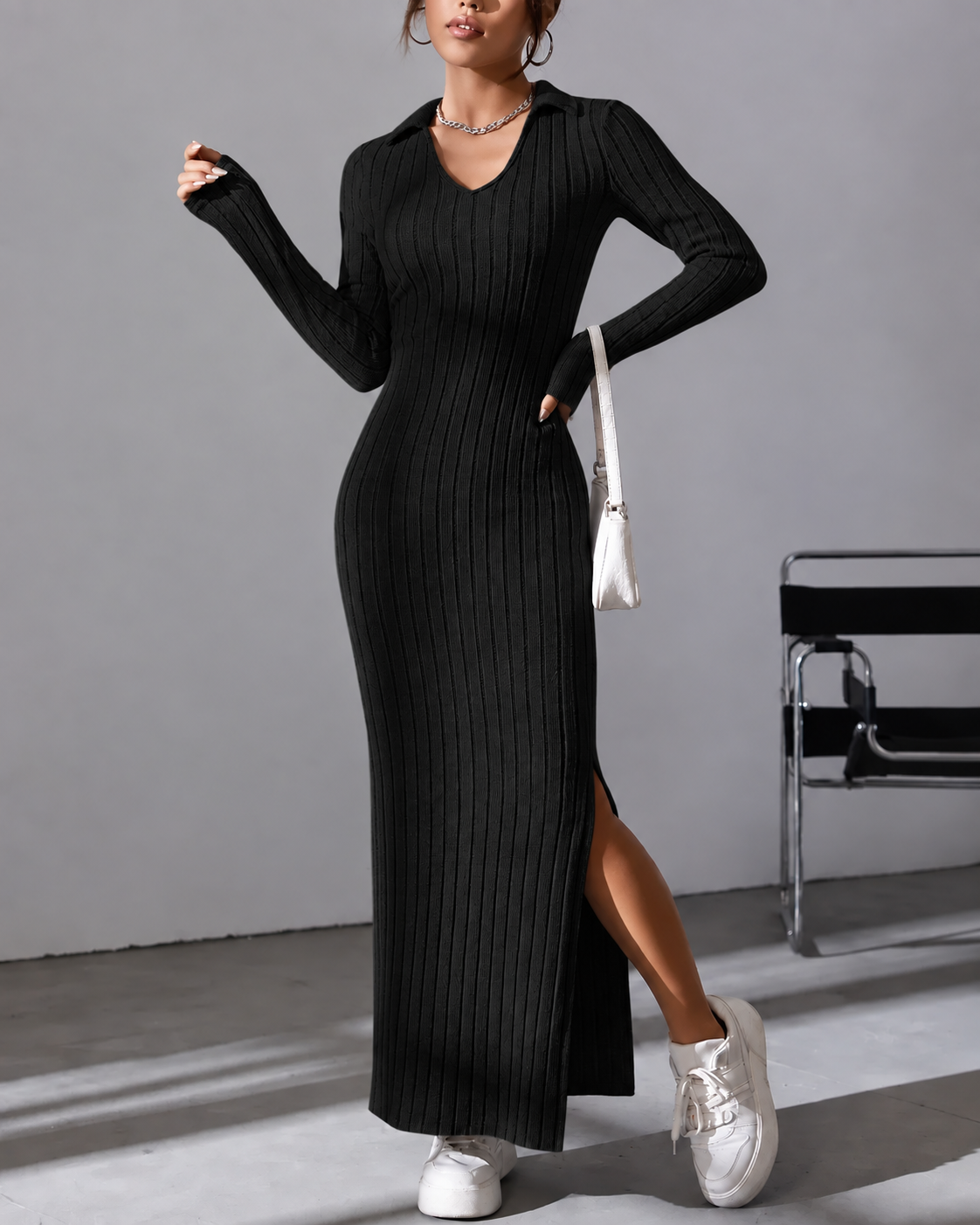 Sloane Ribbed Knit Maxi Dress