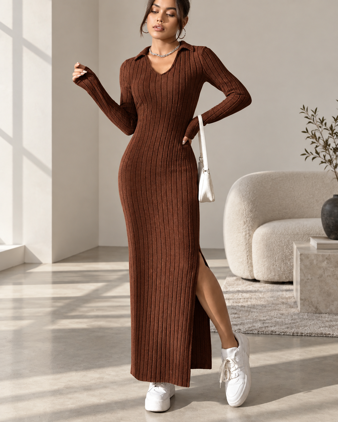 Sloane Ribbed Knit Maxi Dress