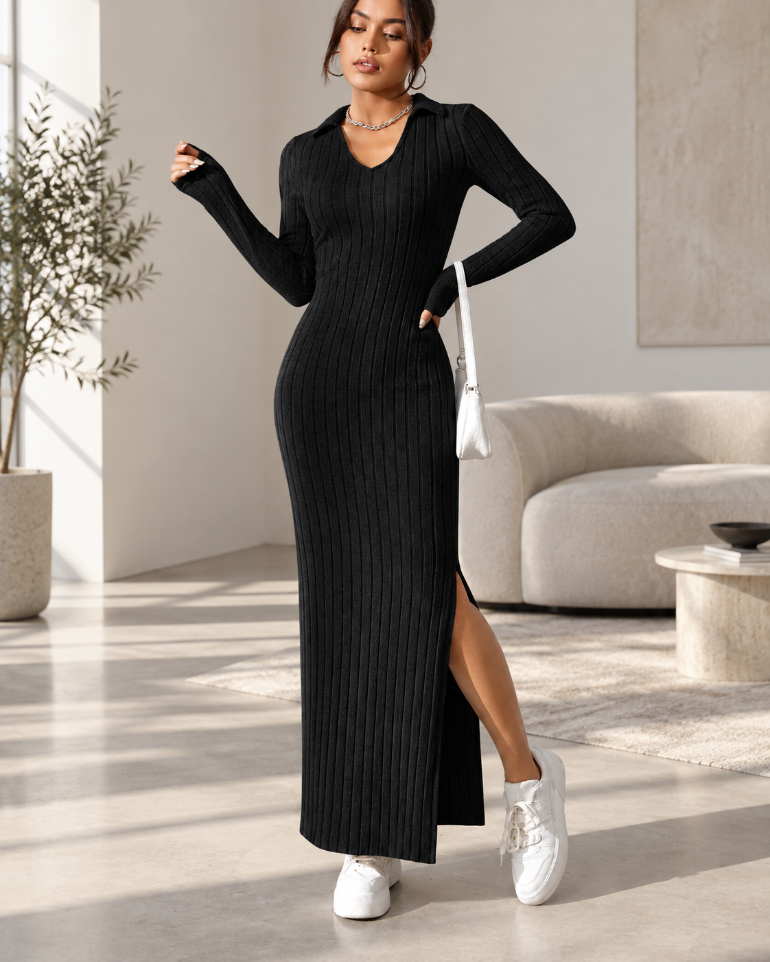 Sloane Ribbed Knit Maxi Dress