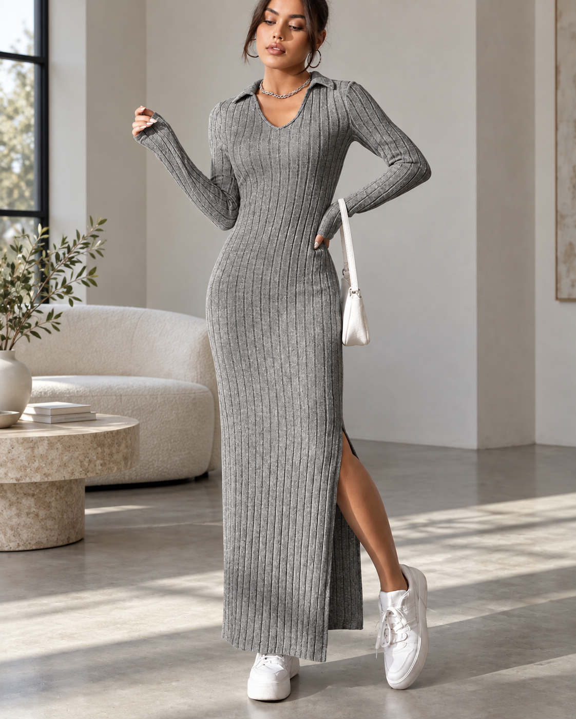 Sloane Ribbed Knit Maxi Dress