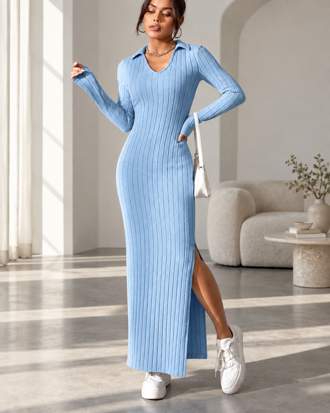 Sloane Ribbed Knit Maxi Dress